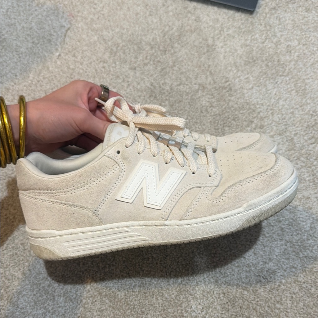 New Balance Cream Suede Sneakers